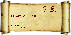 Tibád Elek névjegykártya
