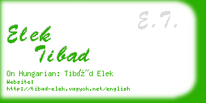 elek tibad business card